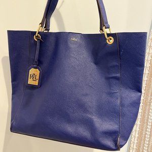 Ralph Lauren Royal Blue Leather Tote